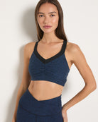 Ink Navy Heather/Night Sky $|& Interval FlowHeather Sculpt Gem Bra - SOF Front
