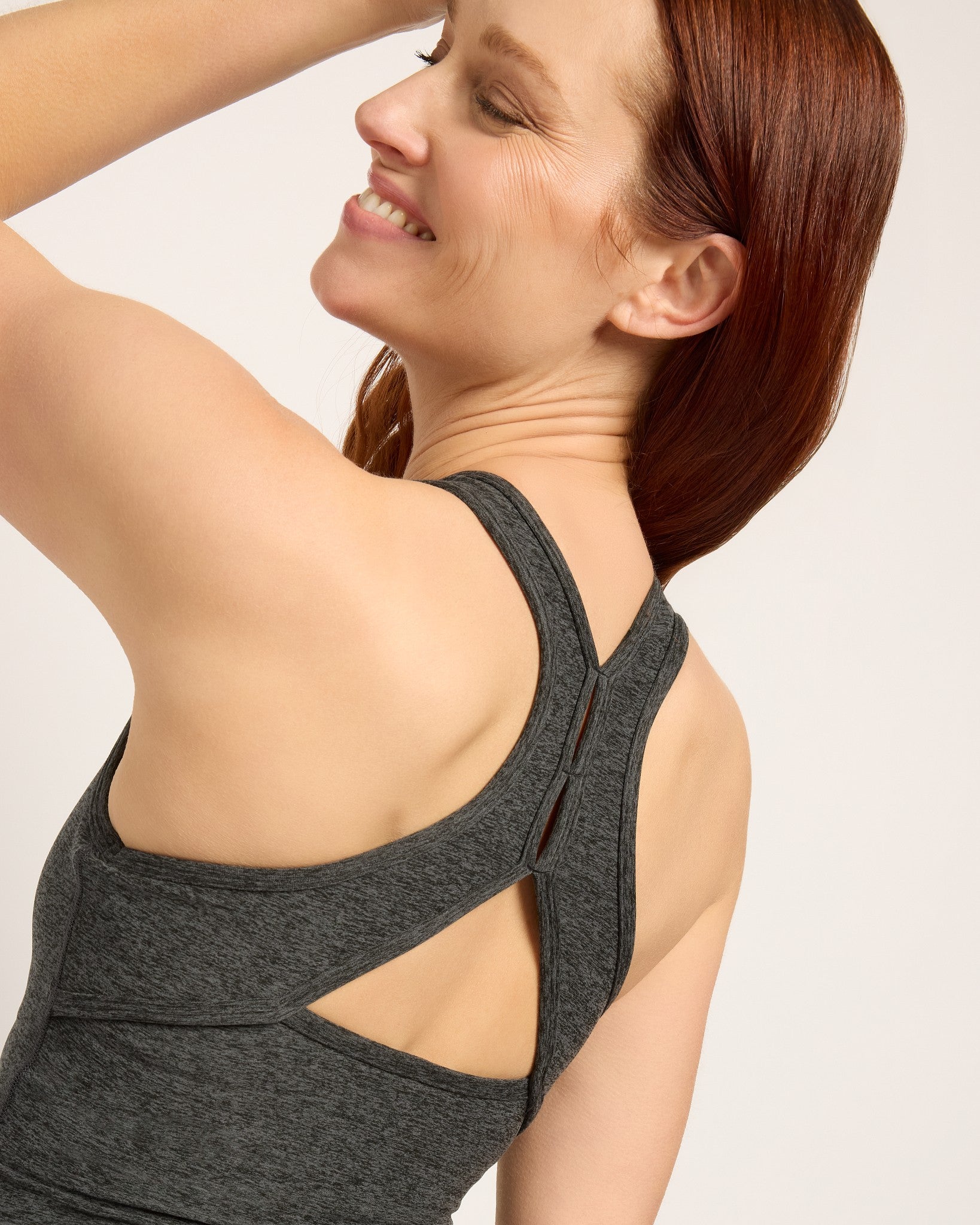Heather Charcoal $|& Interval FlowHeather Sculpt Engage Tank - VOF Front