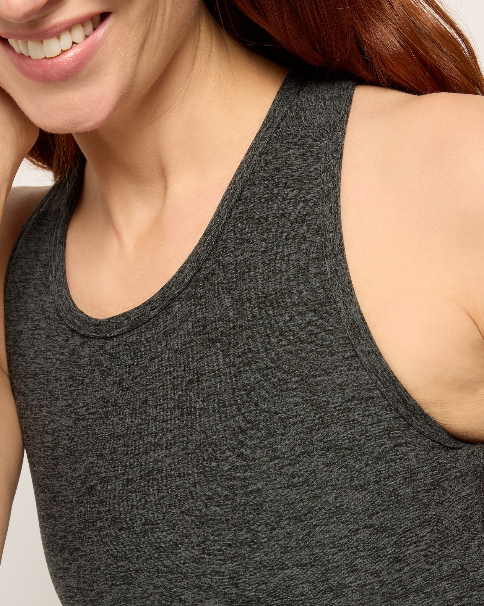 Heather Charcoal $|& Interval FlowHeather Sculpt Engage Tank - SOF Full Front