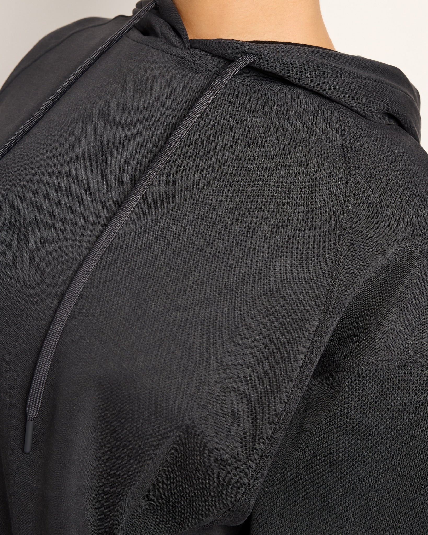 Black $|& Interval Double Knit Sojourn Hoodie - SOF Full Front