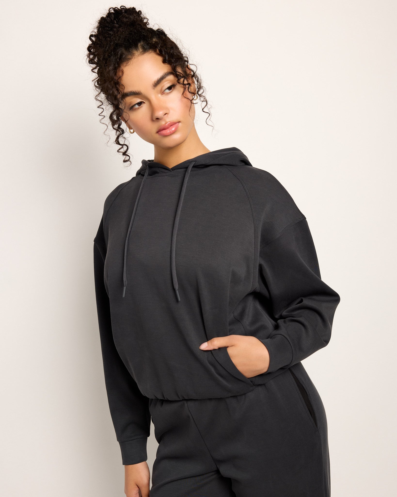 Black $|& Interval Double Knit Sojourn Hoodie - SOF Front