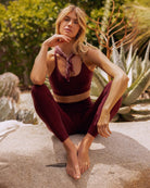 Red Wine $|& Interval FlowHeather Sculpt Zest Bra - SOF Side