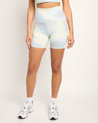 Sage Wash Print $|& Interval FlowHeather Sculpt Tie-Dye Bike Short - SOF Front