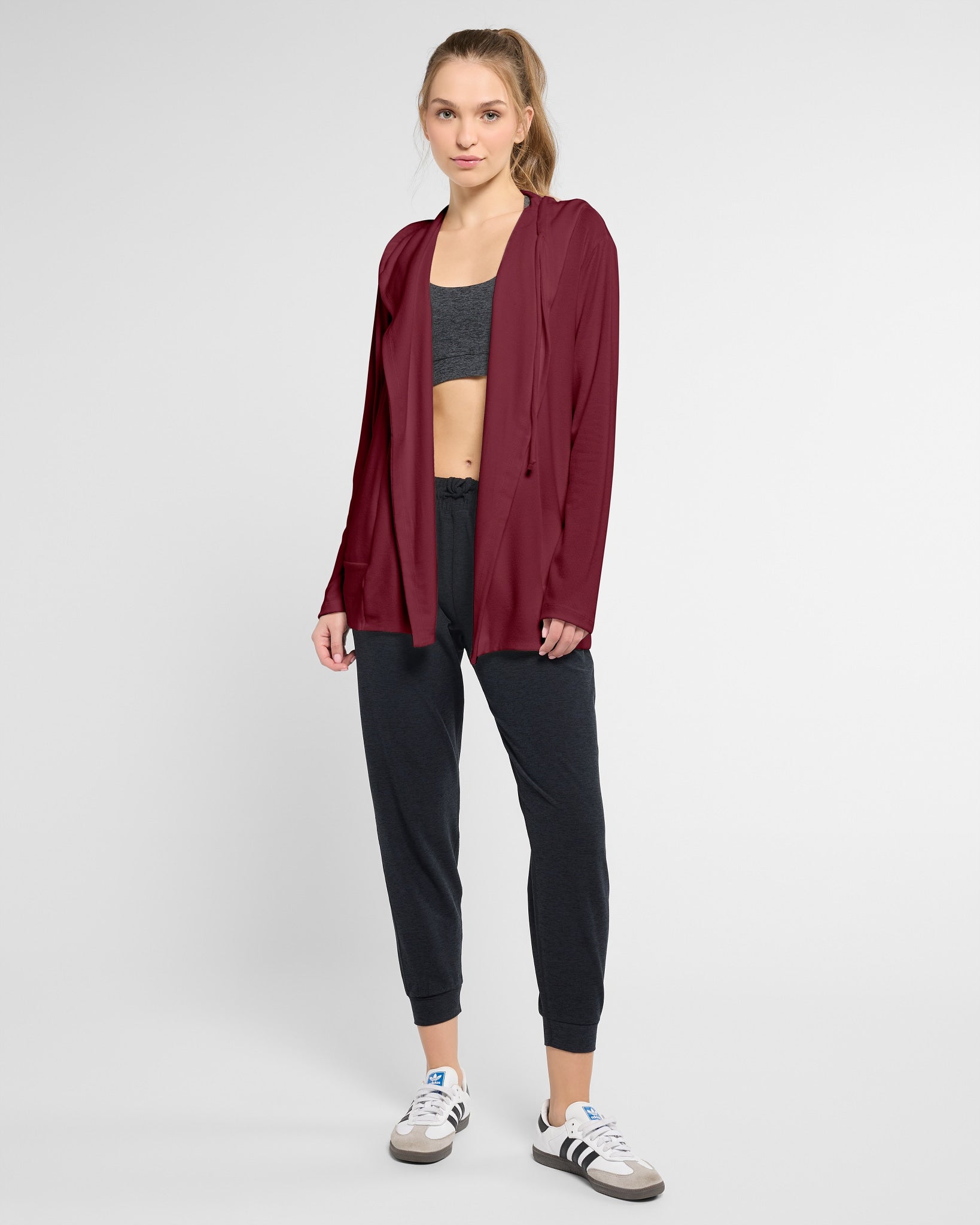 Red Wine $|& Interval Hacci Carefree Cardigan - UGC On Fig