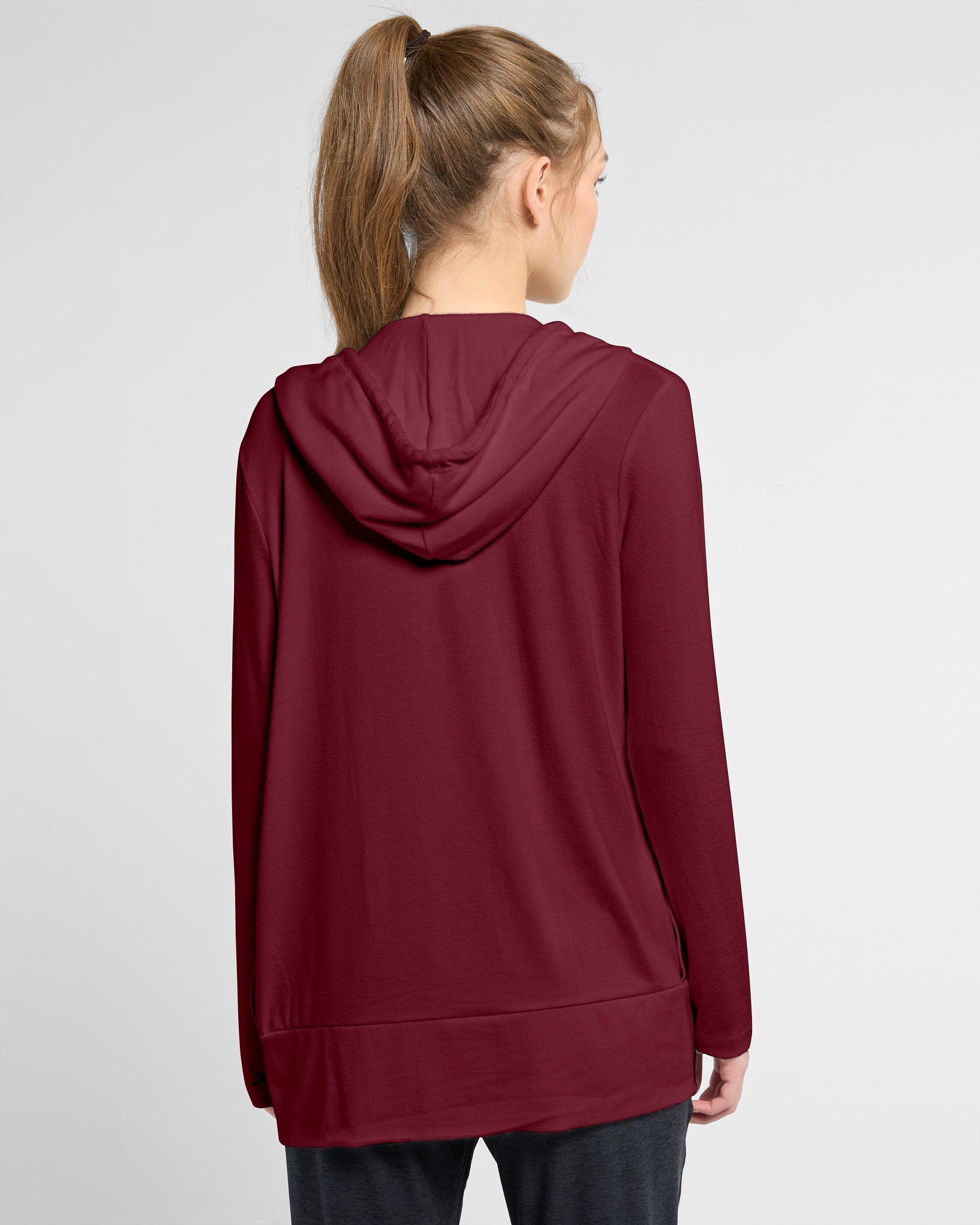 Red Wine $|& Interval Hacci Carefree Cardigan - SOF Back