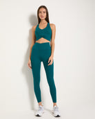 Teal Solid $|& Interval FlowHeather Sculpt Crossover Leggings - UGC On Fig