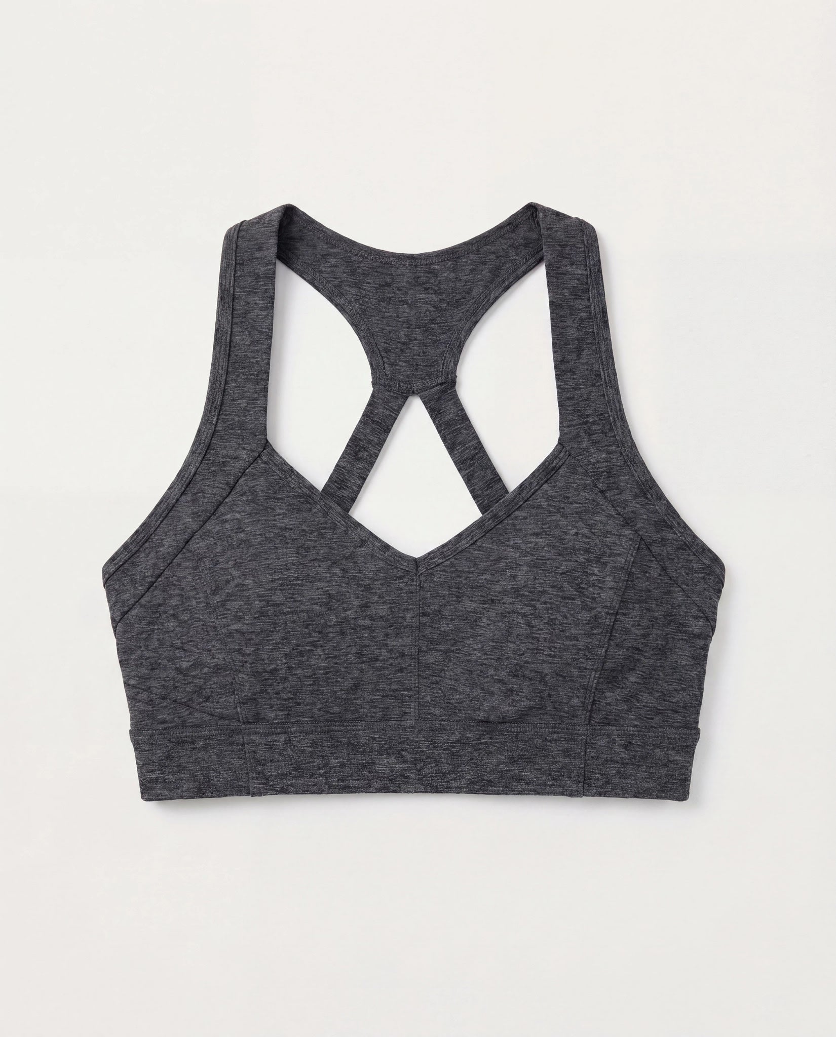 Heather Charcoal $|& Interval FlowHeather Sculpt Halo Bra - Hanger Detail