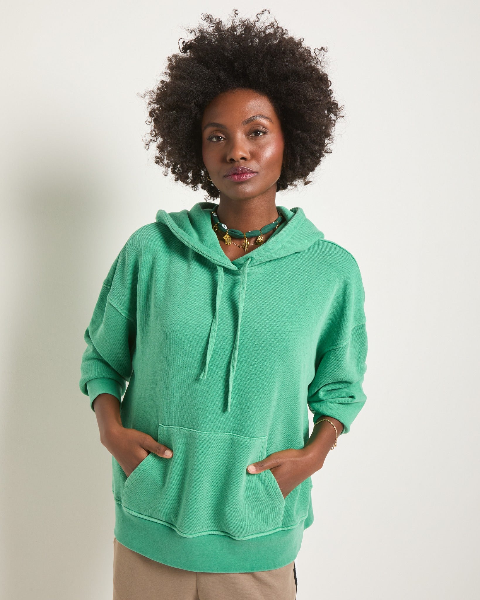 Washed Turf Green $|& Interval Club Level Hoodie - SOF Front