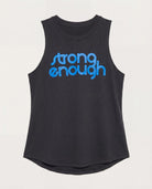 Black $|& Interval Strong Enough Grace Muscle Tank - Hanger Detail