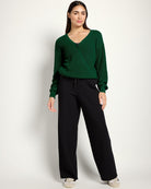 Turf Green $|& Interval Surplice Wrap Sweater - UGC On Fig