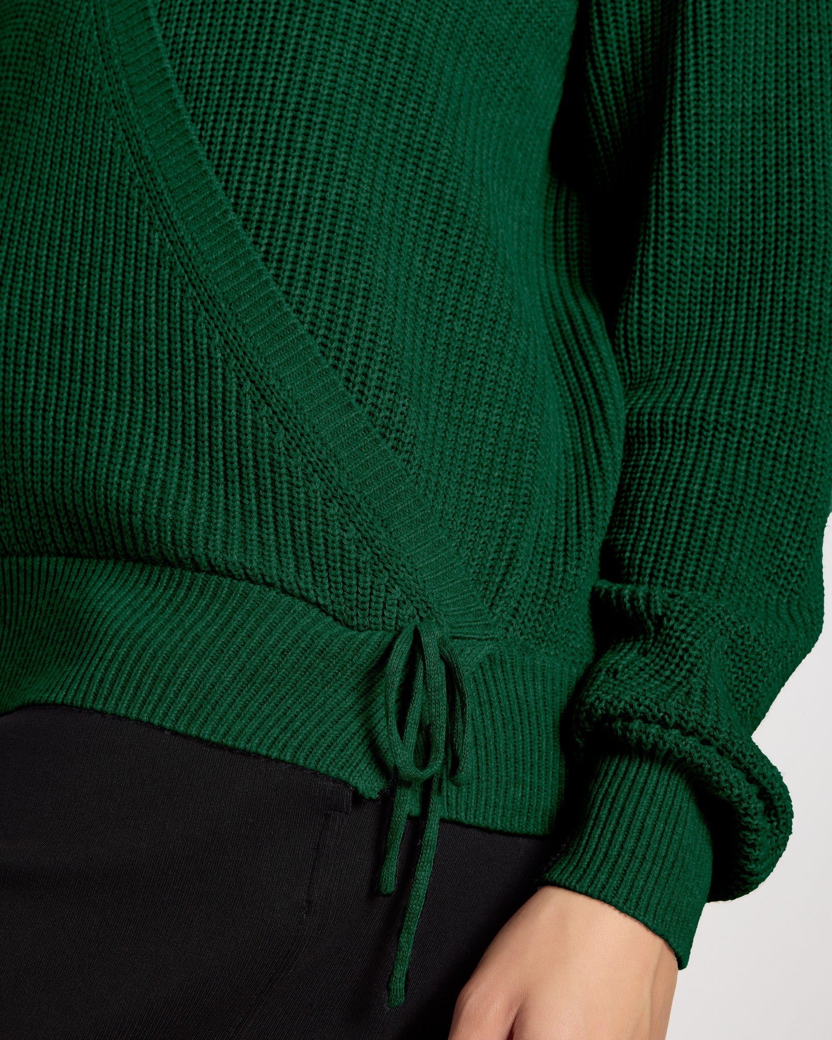 Turf Green $|& Interval Surplice Wrap Sweater - SOF Full Front
