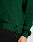 Turf Green $|& Interval Surplice Wrap Sweater - SOF Full Front