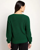 Turf Green $|& Interval Surplice Wrap Sweater - SOF Back