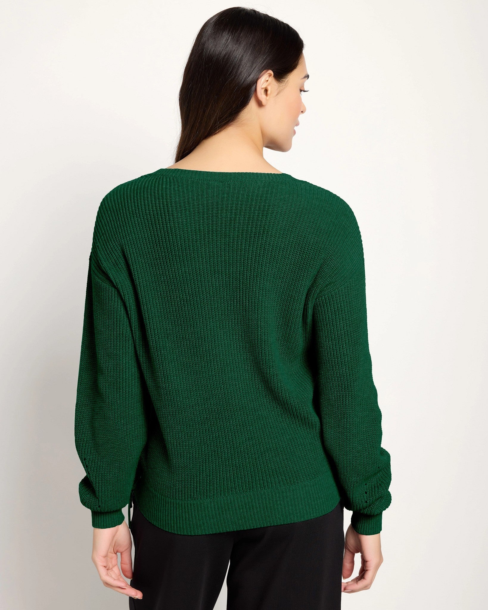 Turf Green $|& Interval Surplice Wrap Sweater - SOF Back