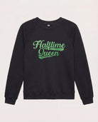 Black $|& Interval Reset Raglan Sweatshirt Halftime Queen - Hanger Detail