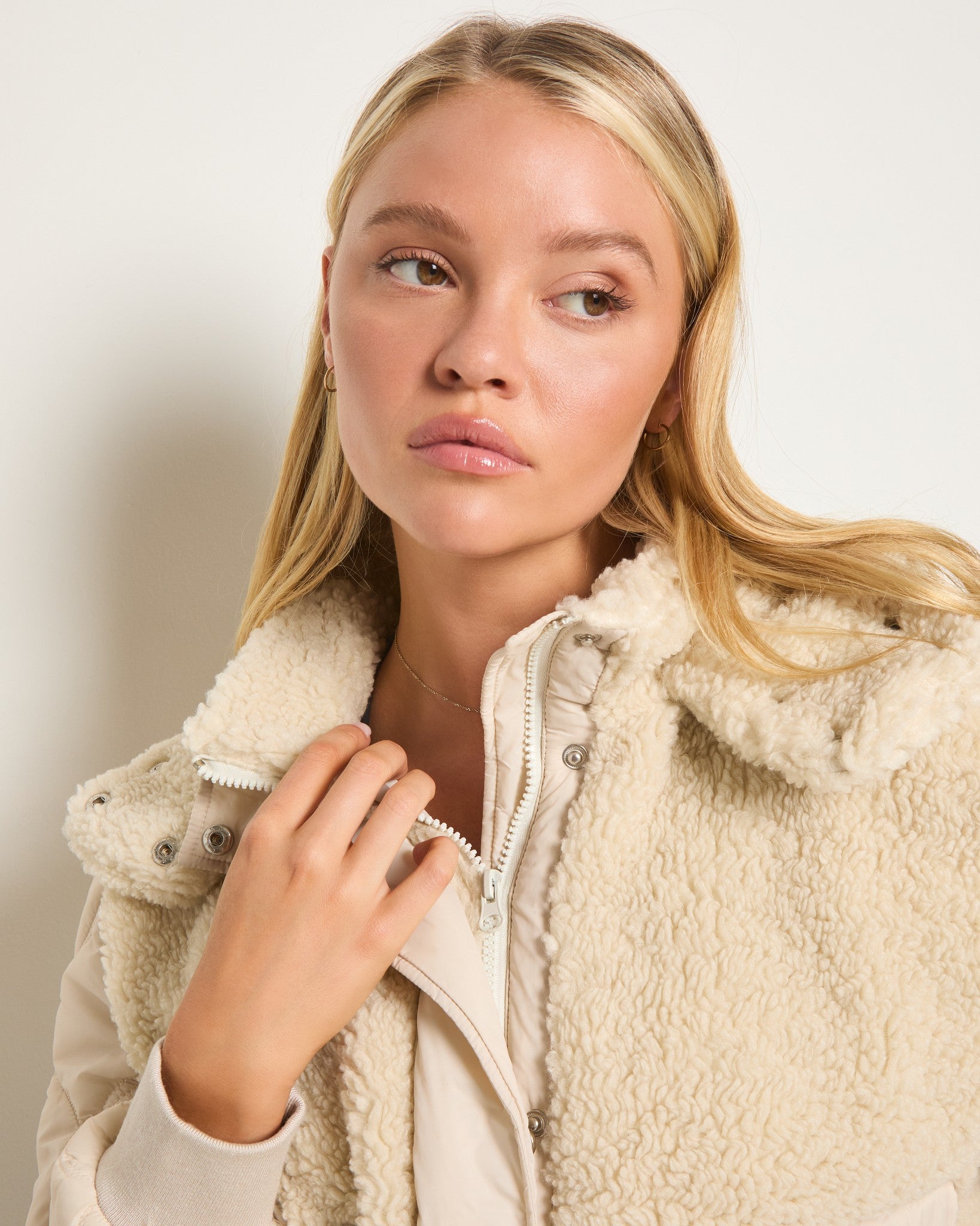 Cream $|& Interval Game Day Sherpa Jacket - SOF Full Front