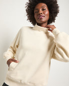 Cream $|& Interval Half Time Funnel Neck Sweatshirt - SOF Front