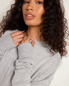 Heather Grey $|& Interval Fleece Back Yoke Pullover - SOF Full Front
