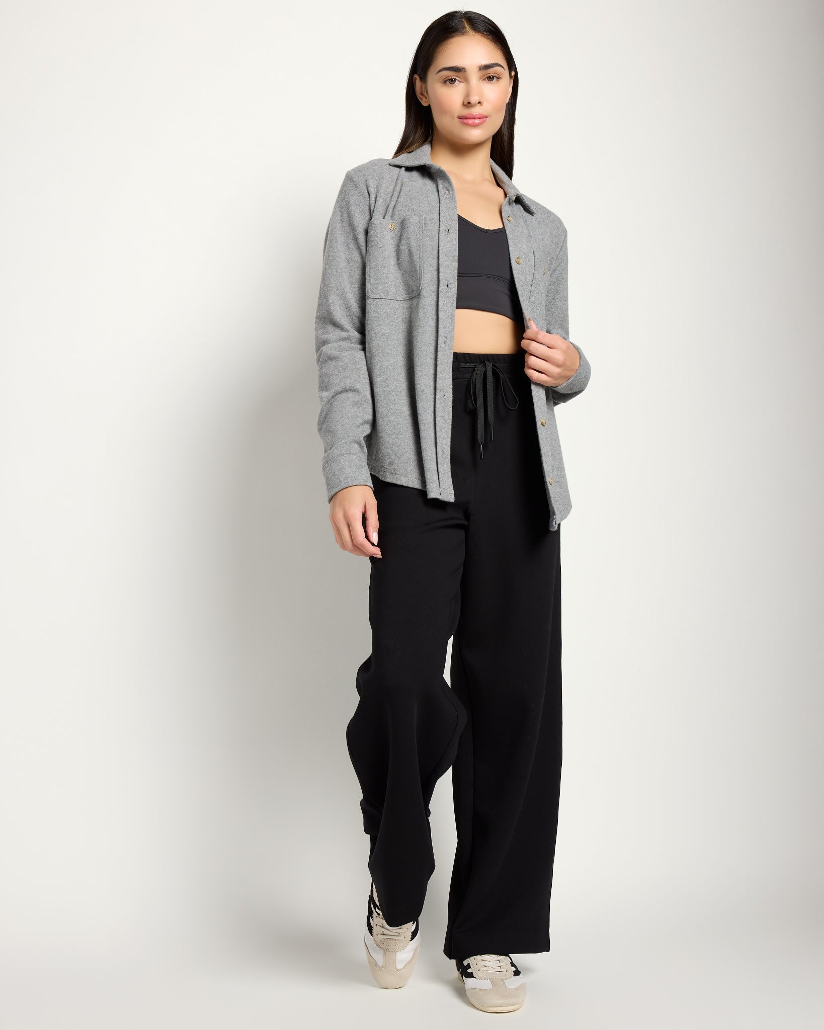 Heather Grey $|& Interval Intention Solid Knit Shirt - UGC On Fig