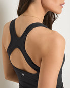 Black $|& Interval CloudLight Shape Up Long Crop Tank - SOF Back