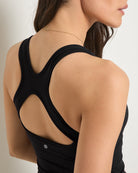 Black $|& Interval CloudLight Shape Up Long Crop Tank - SOF Back