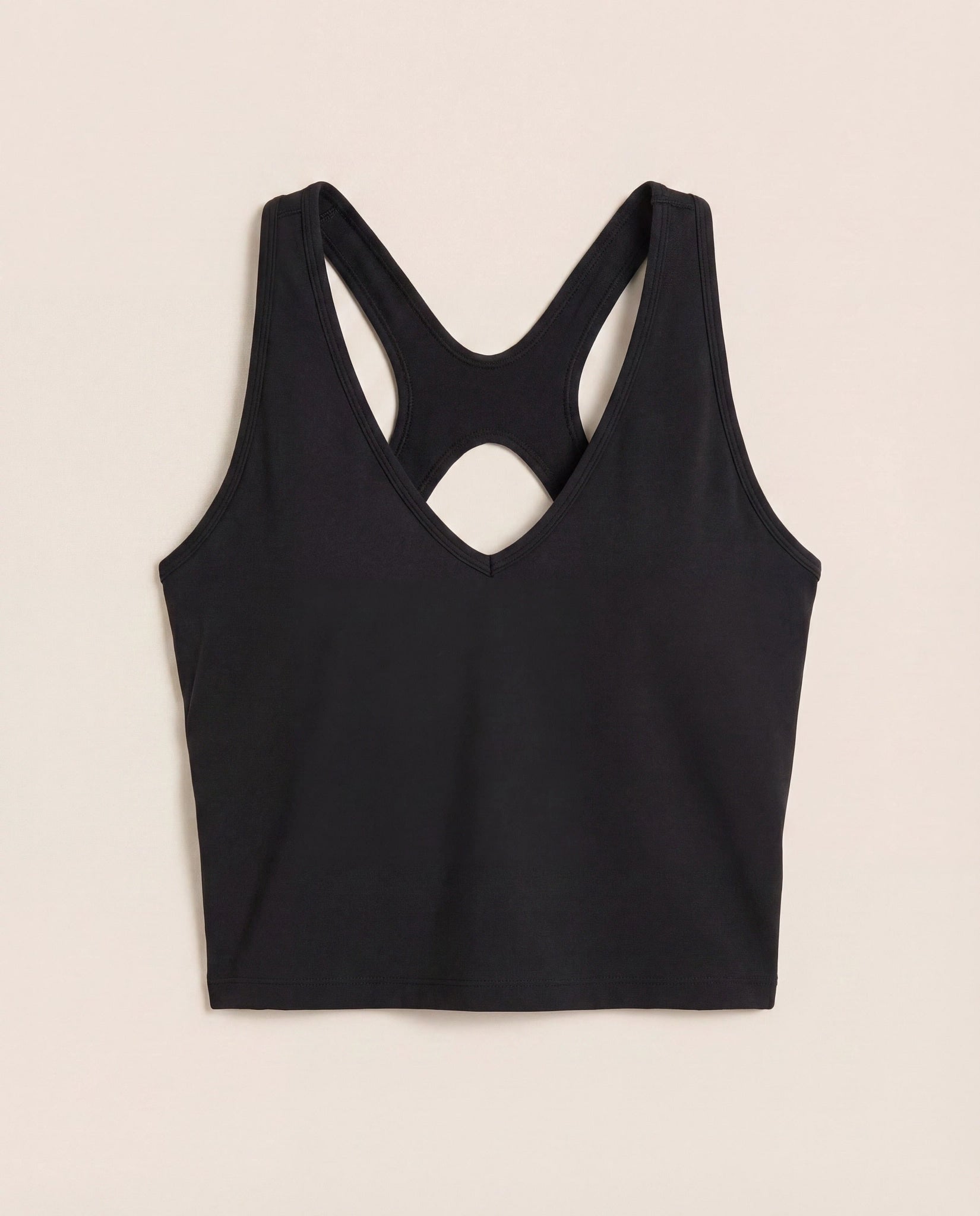 Black $|& Interval CloudLight Shape Up Long Crop Tank - Hanger Detail