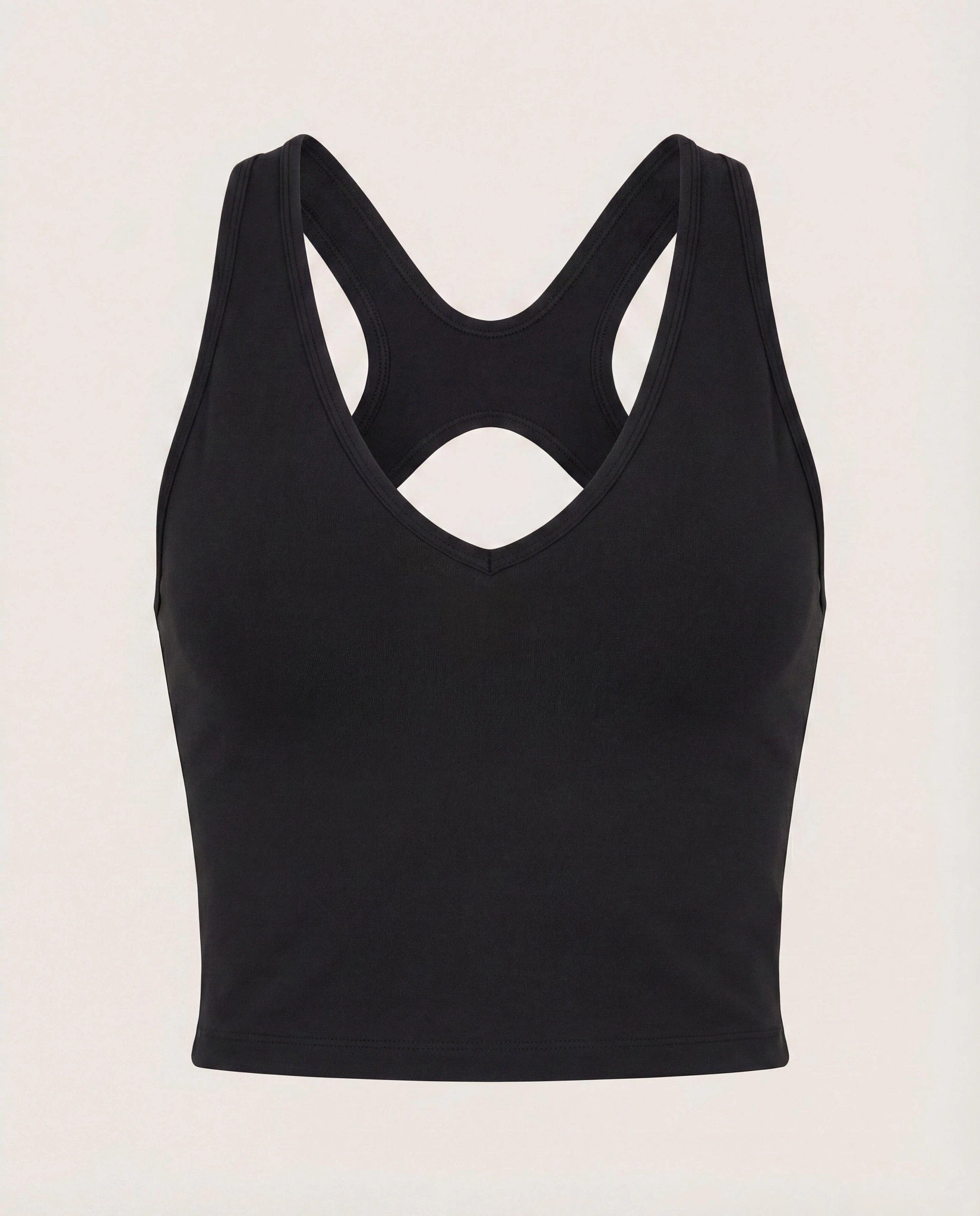 Black $|& Interval CloudLight Shape Up Long Crop Tank - Hanger Detail