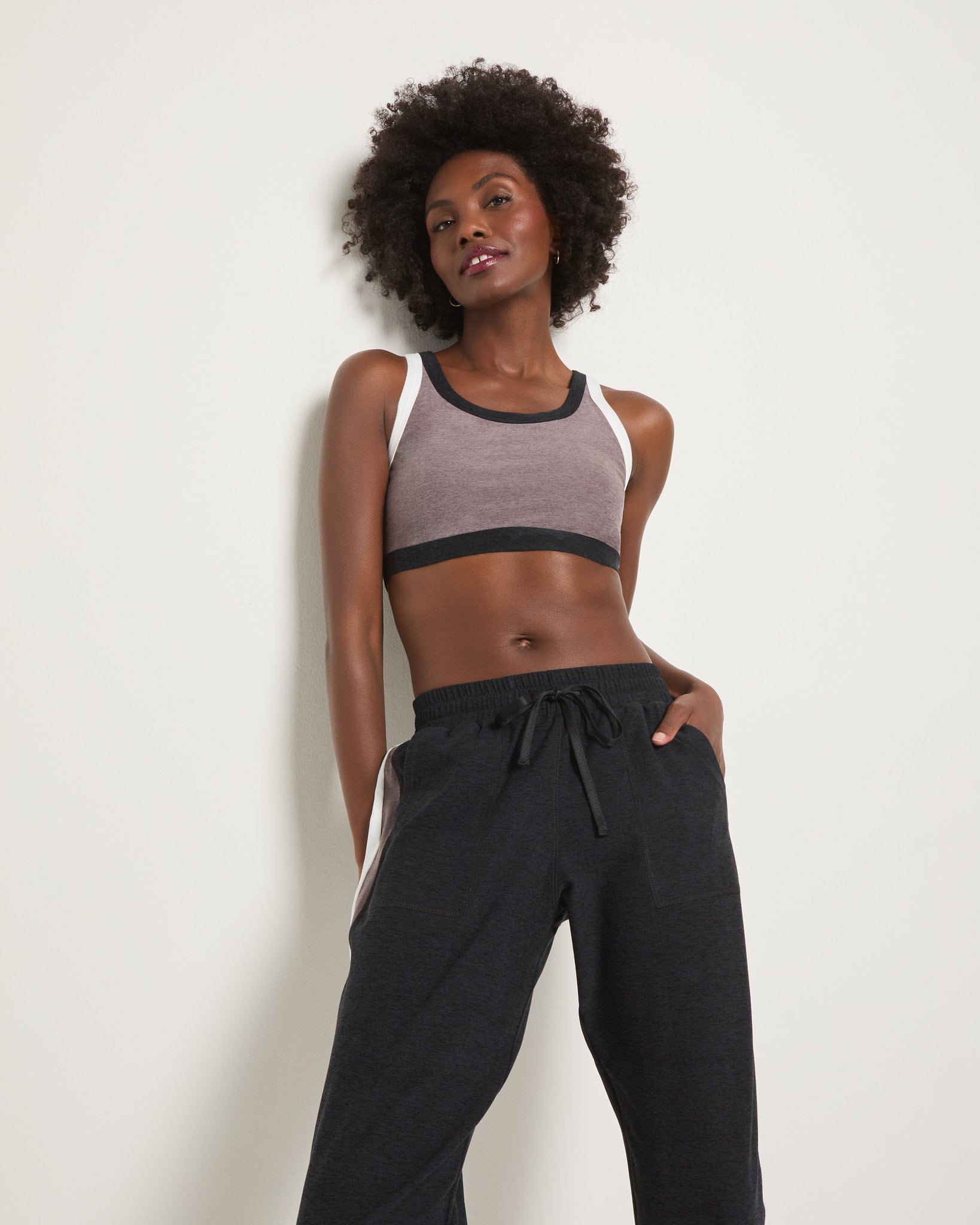 Heathered Nightshade $|& Interval FlowHeather Sculpt Let's Play Bra - VOF Front