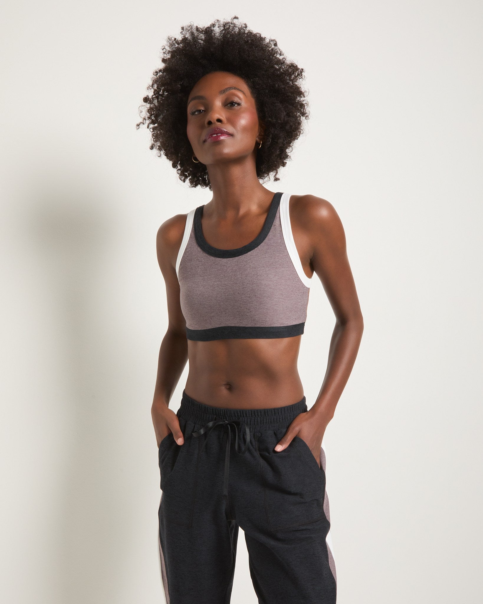 Heathered Nightshade $|& Interval FlowHeather Sculpt Let's Play Bra - SOF Front