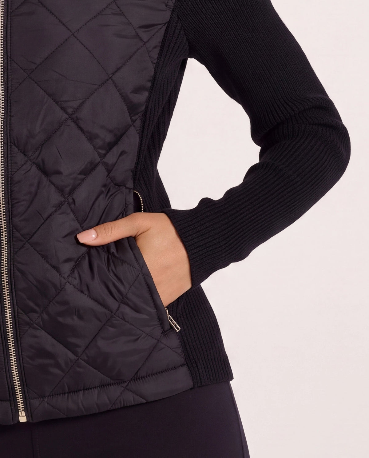 Black $|& Herizon Valley Mixed Media Jacket - SOF Full Front