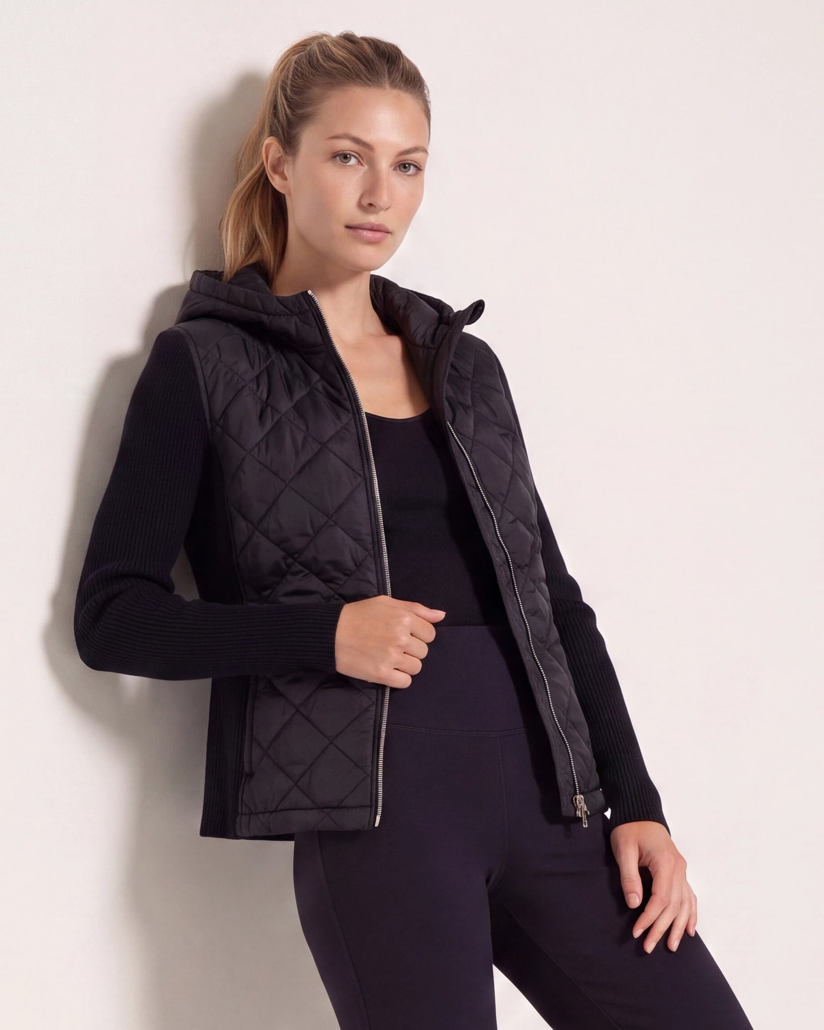 Black $|& Herizon Valley Mixed Media Jacket - SOF Front