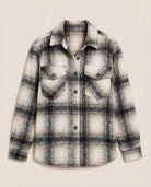 Black Plaid $|& Interval Cozy Plaid Shacket - Hanger Detail