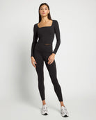 Black $|& Interval CloudLight Tempo Long Crop Top - UGC On Fig
