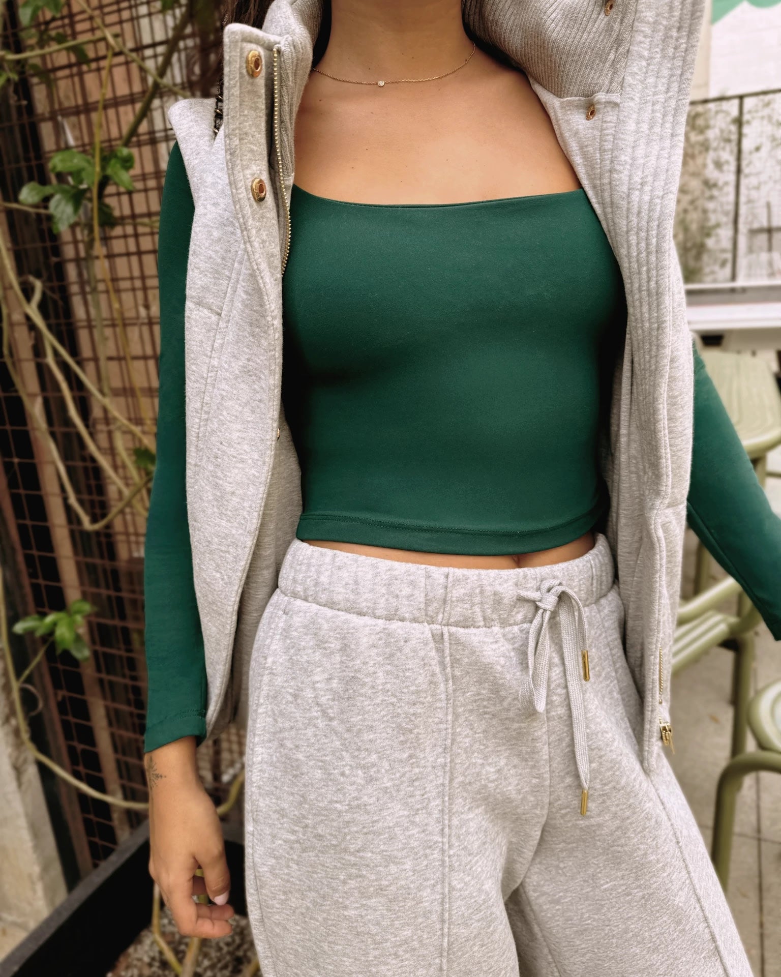 Black $|& Interval CloudLight Tempo Long Crop Top - SOF Side