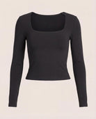 Black $|& Interval CloudLight Tempo Long Crop Top - Hanger Detail