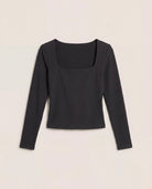 Black $|& Interval CloudLight Tempo Long Crop Top - Hanger Detail
