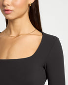Black $|& Interval CloudLight Tempo Long Crop Top - SOF Full Front