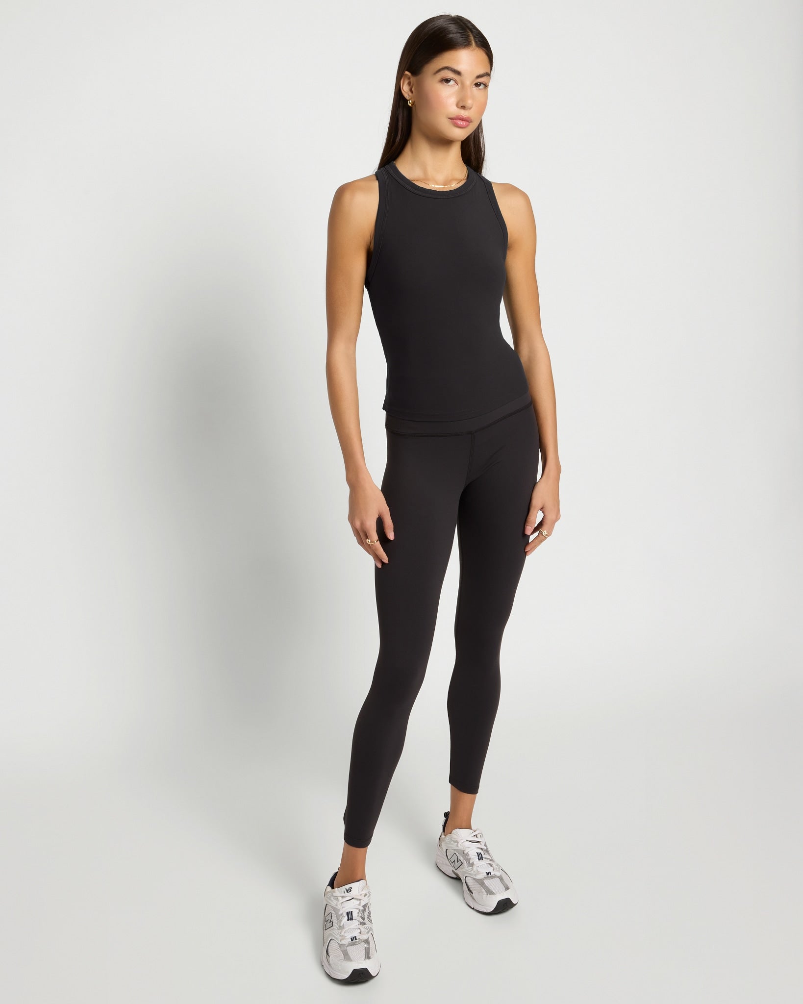 Black $|& Interval CloudLight Courtside Long Crop Tank - UGC On Fig