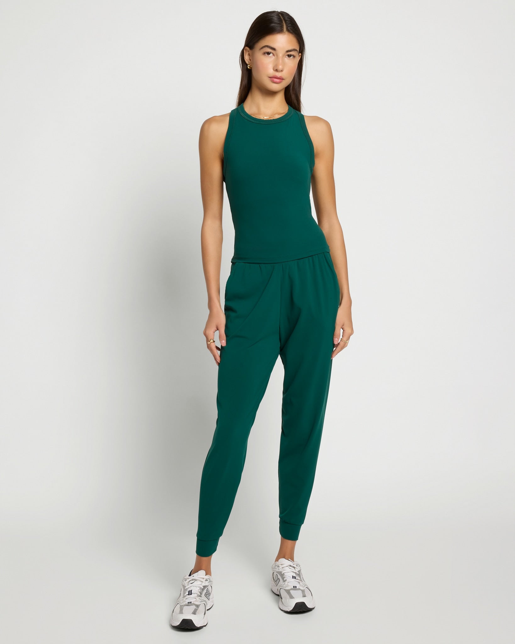 Forest Green $|& Interval CloudLight Courtside Long Crop Tank - UGC On Fig