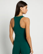 Forest Green $|& Interval CloudLight Courtside Long Crop Tank - SOF Back