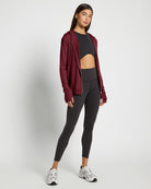 Black Cherry $|& Interval Hacci Zip Hoodie - UGC On Fig