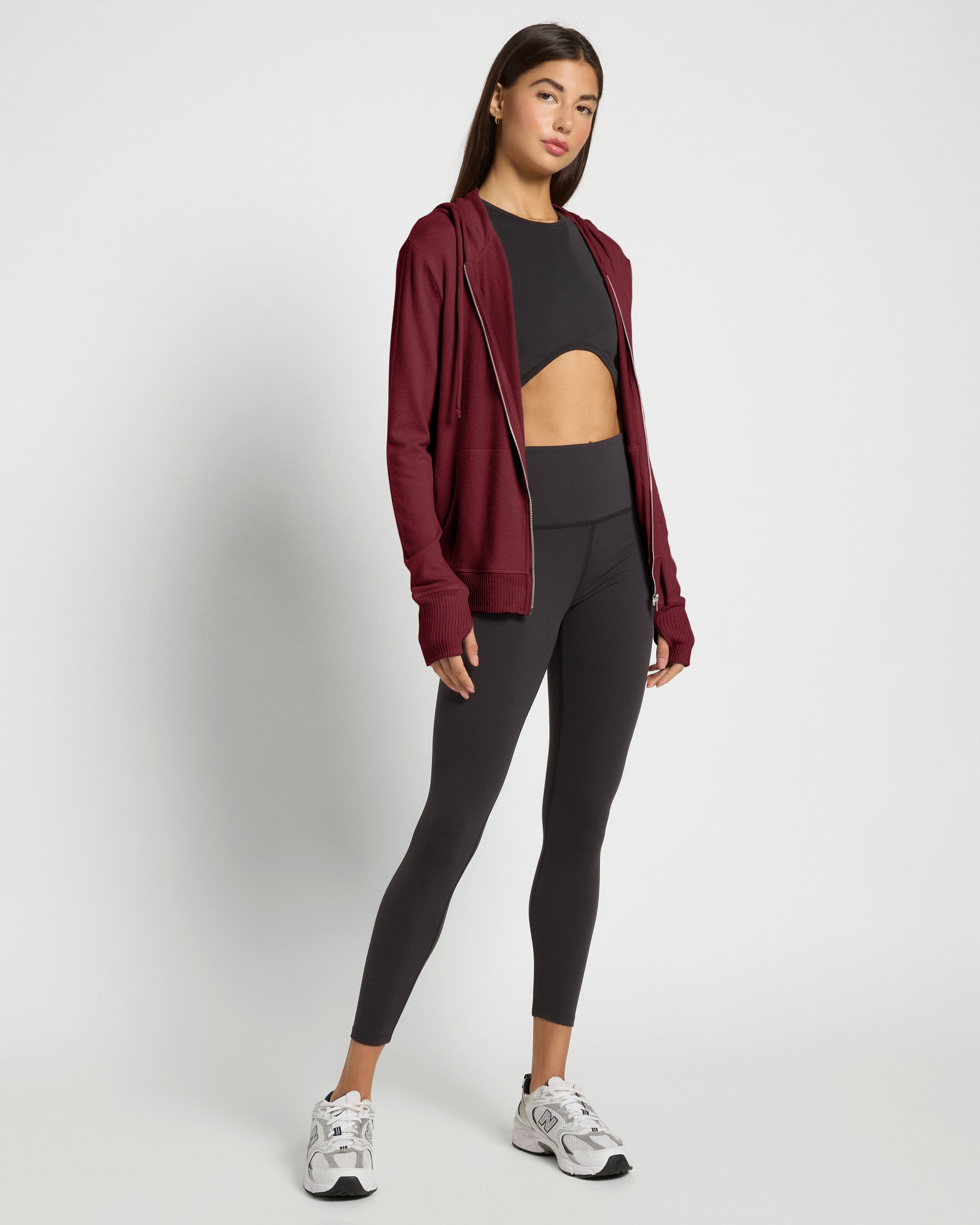 Black Cherry $|& Interval Hacci Zip Hoodie - UGC On Fig