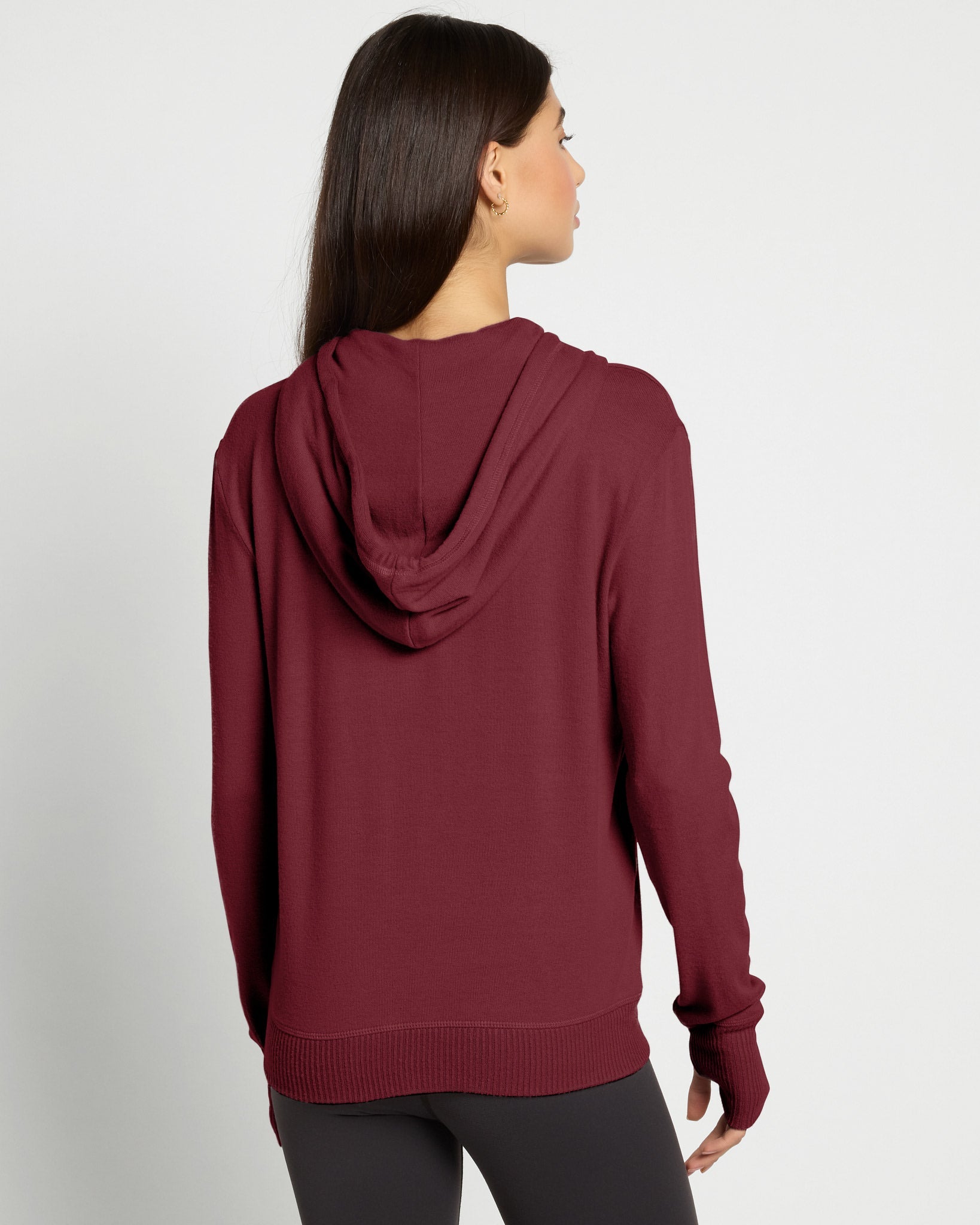 Black Cherry $|& Interval Hacci Zip Hoodie - SOF Back