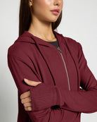 Black Cherry $|& Interval Hacci Zip Hoodie - SOF Full Front