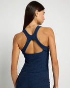 Iris Black $|& Interval FlowHeather Sculpt Stride Long Crop Tank - SOF Back