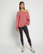 Marsala $|& Interval Flex Fleece One Shoulder Pullover - UGC On Fig