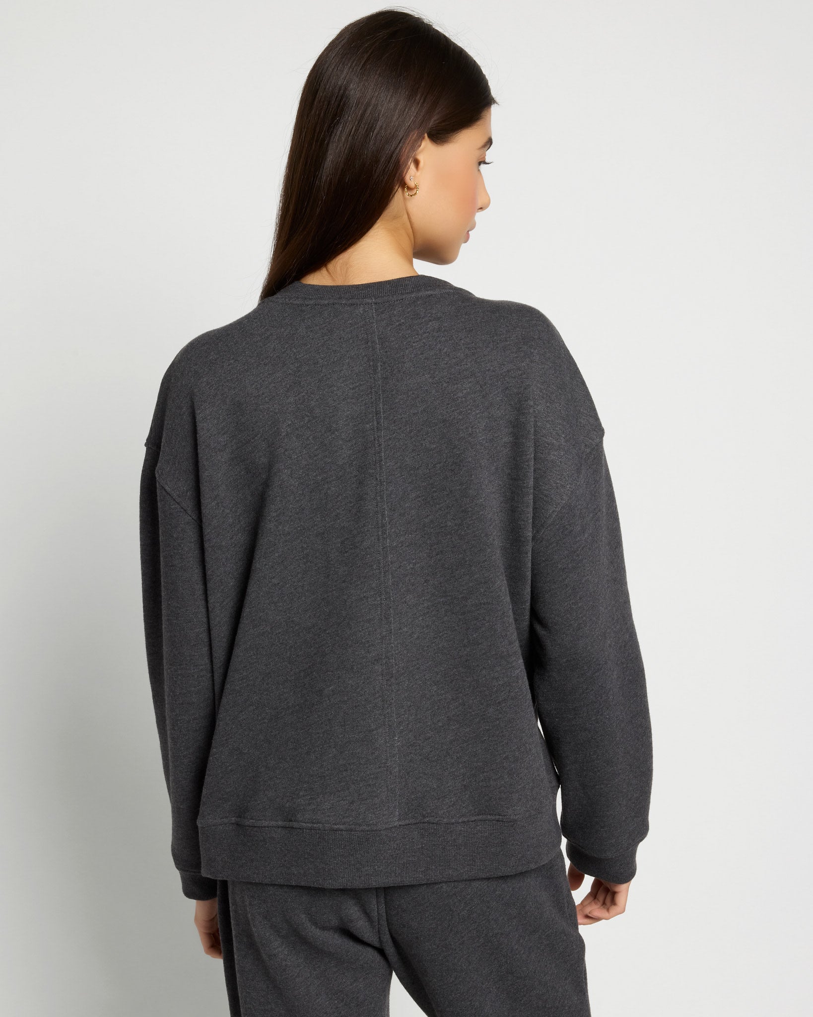 Heather Obsidian $|& Interval Rise Crewneck Pullover - SOF Back