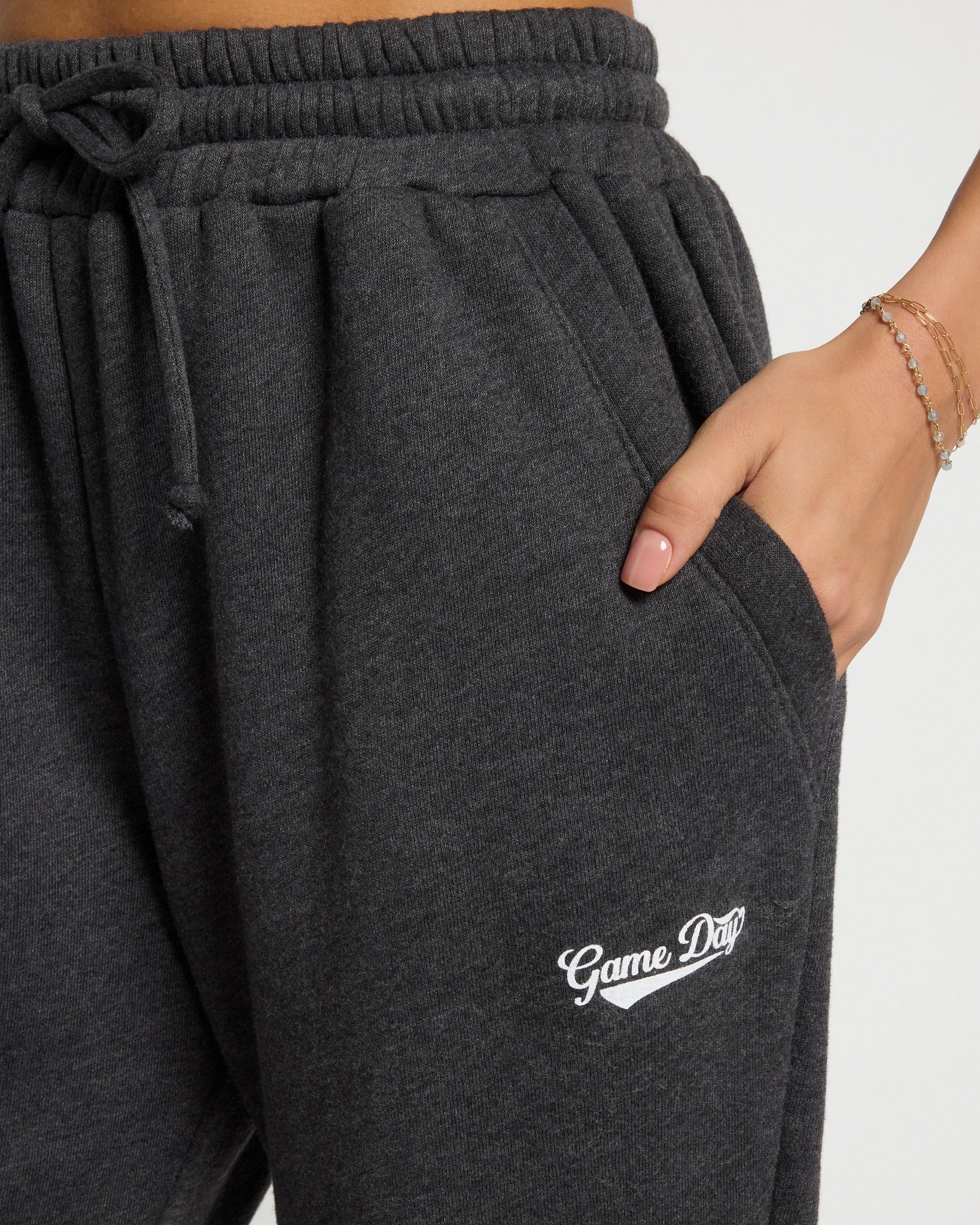 Heather Obsidian $|& Interval Rise Graphic Jogger - SOF Full Front