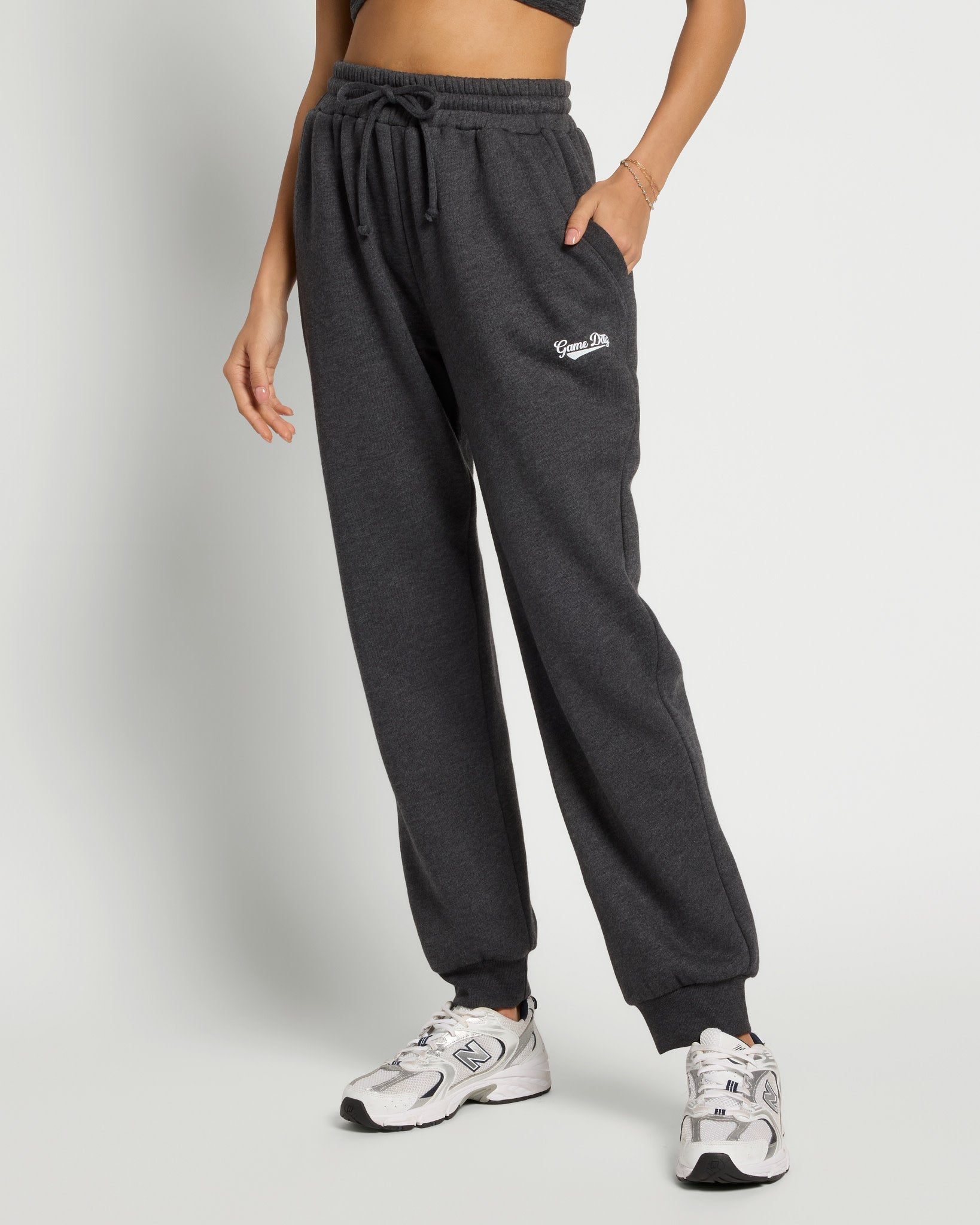 Heather Obsidian $|& Interval Rise Graphic Jogger - SOF Front