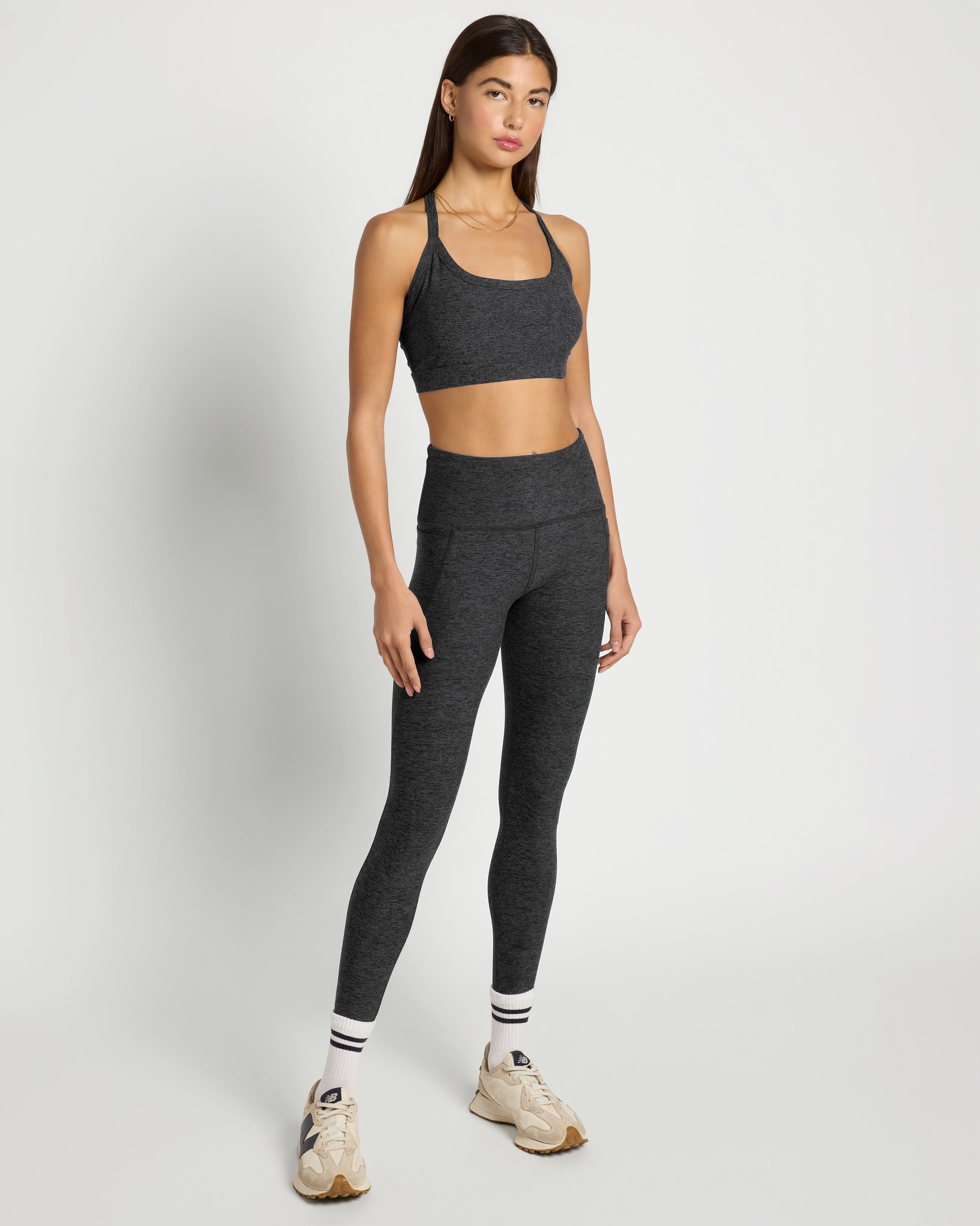 Heather Charcoal $|& Interval FlowHeather Sculpt Zest Bra - UGC On Fig